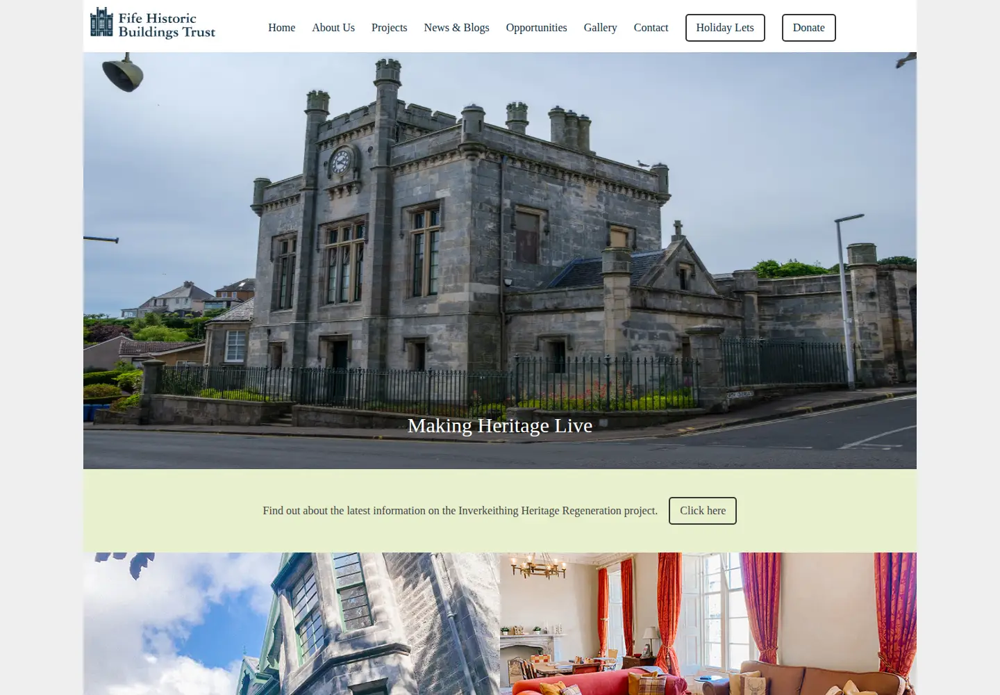 Captured homepage of fifehistoricbuildings.org.uk in the current scan