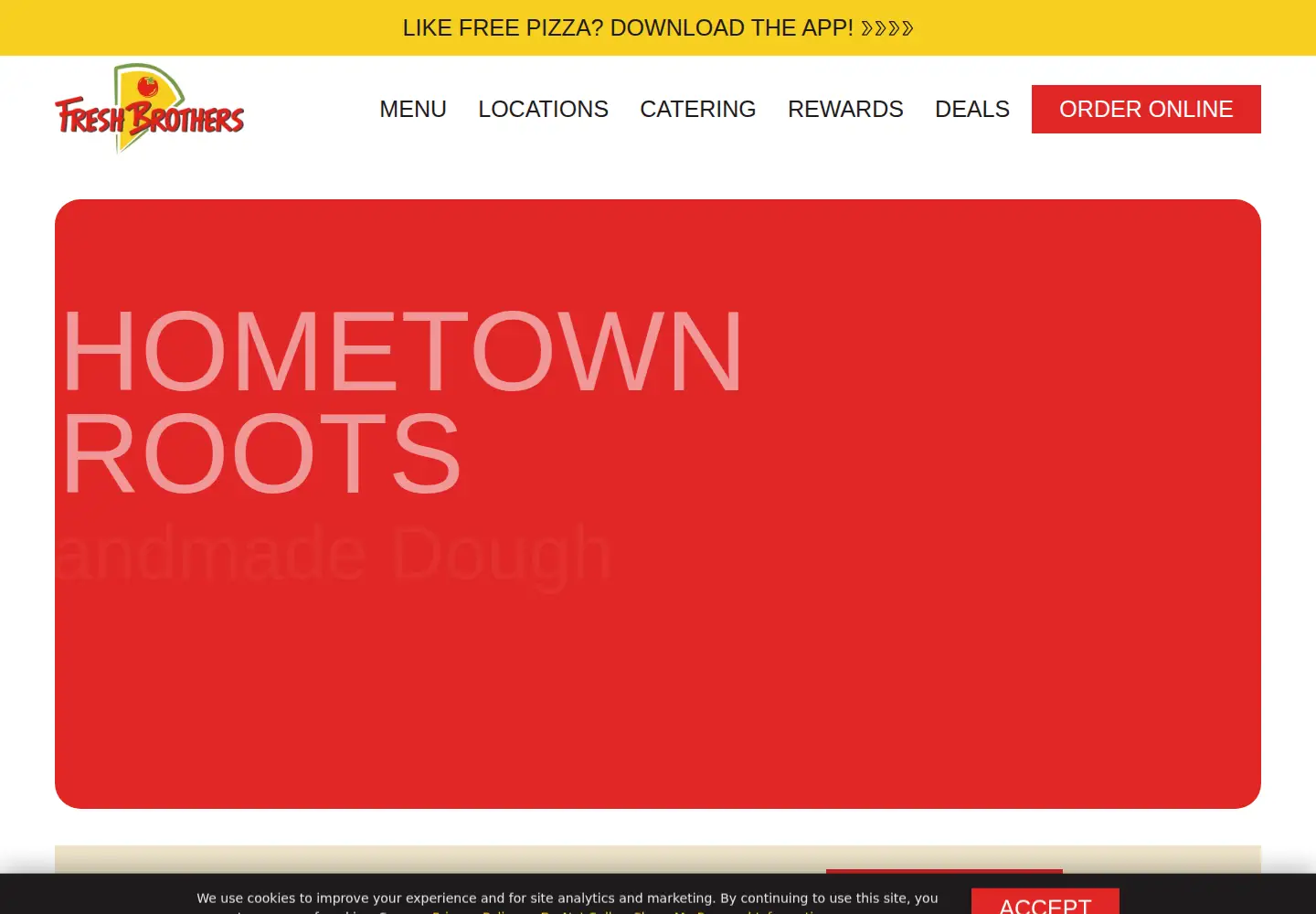 Captured homepage of freshbrothers.com in the current scan