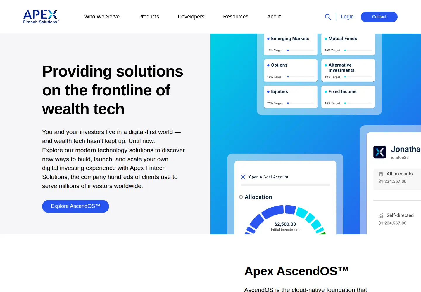 Screenshot of apexfintechsolutions.com