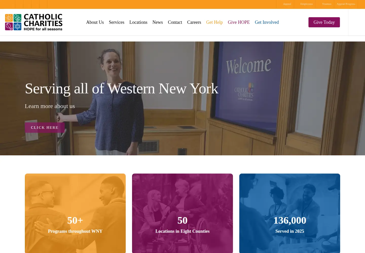 Captured homepage of ccwny.org in the current scan