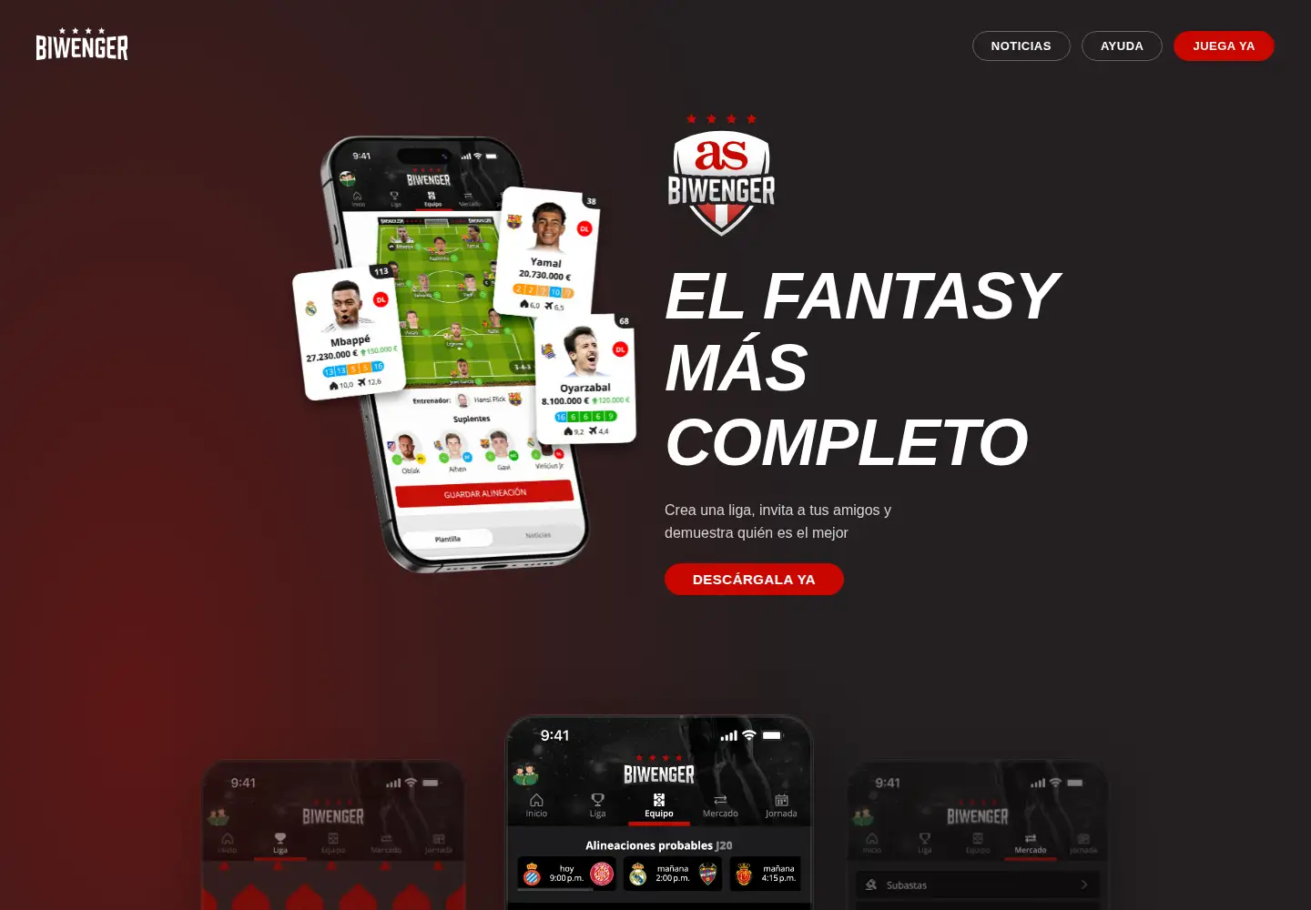 Screenshot of biwenger.com