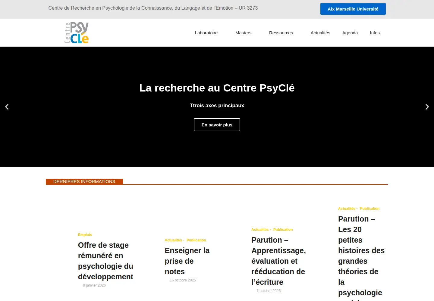 Screenshot of centrepsycle-amu.fr