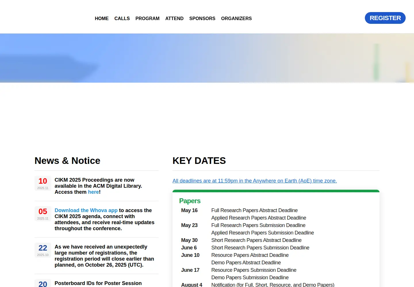 Screenshot of cikm2025.org