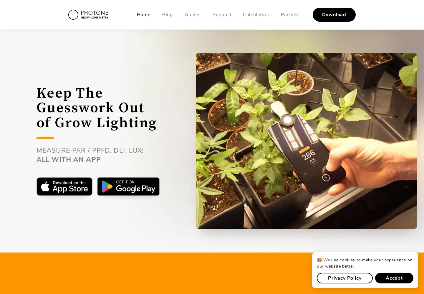 Screenshot of growlightmeter.com
