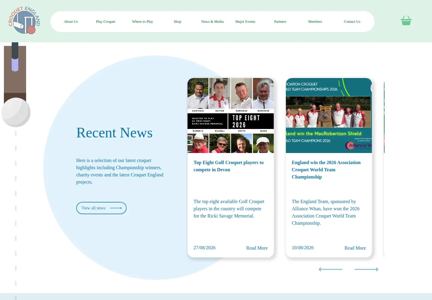 Screenshot of croquetengland.org.uk