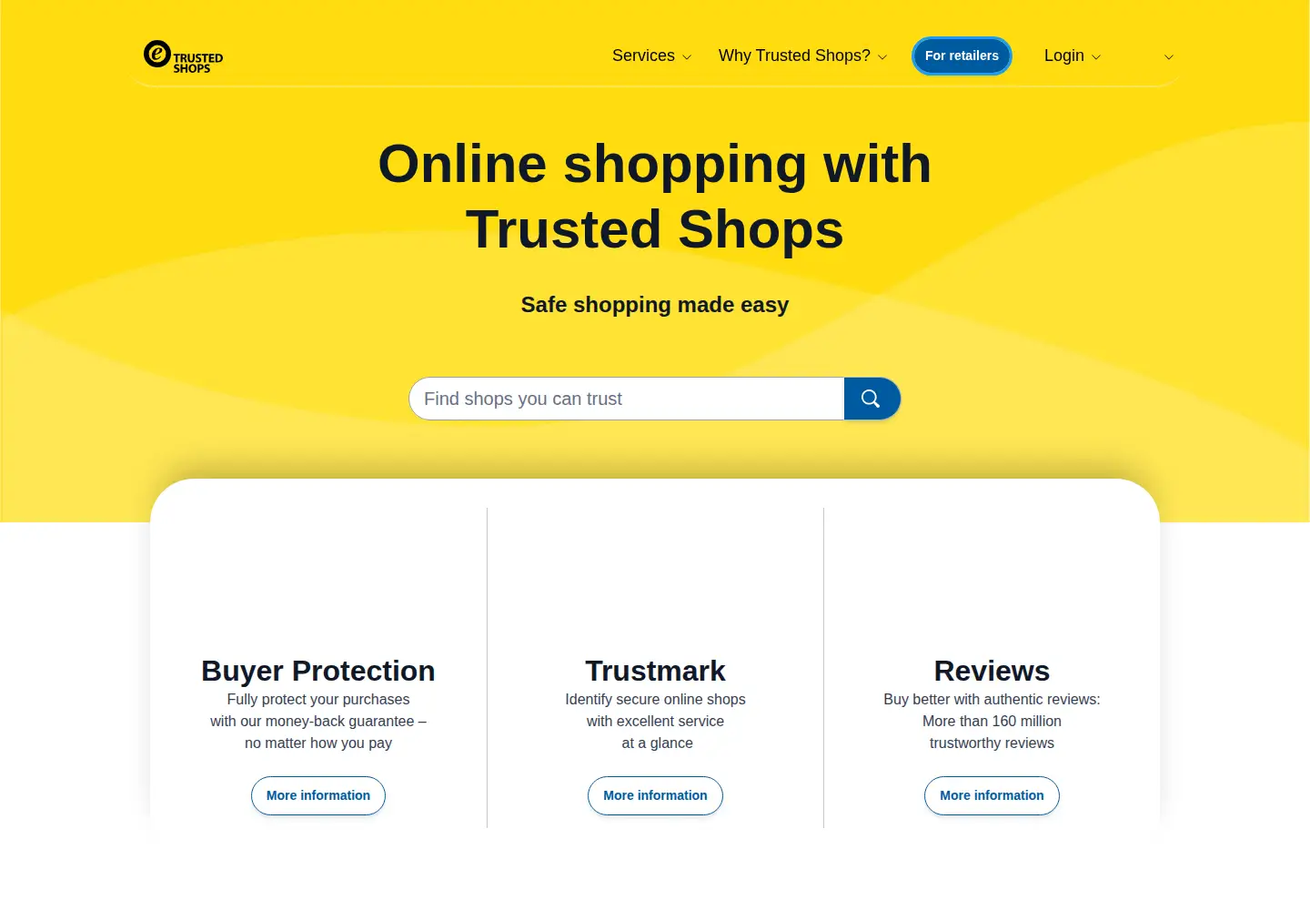 Screenshot of trustedshops.eu
