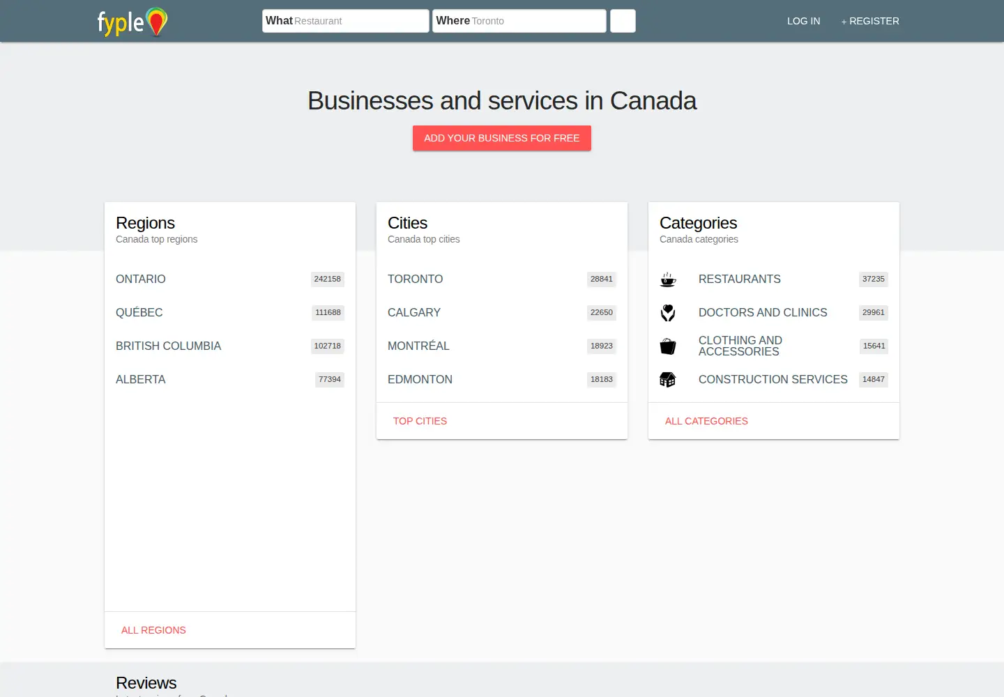 Captured homepage of fyple.ca in the current scan