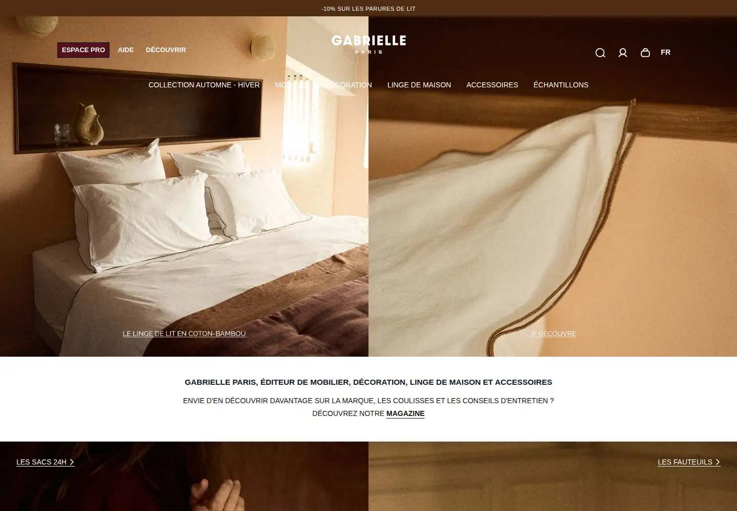Captured homepage of gabrielle-paris.com in the current scan
