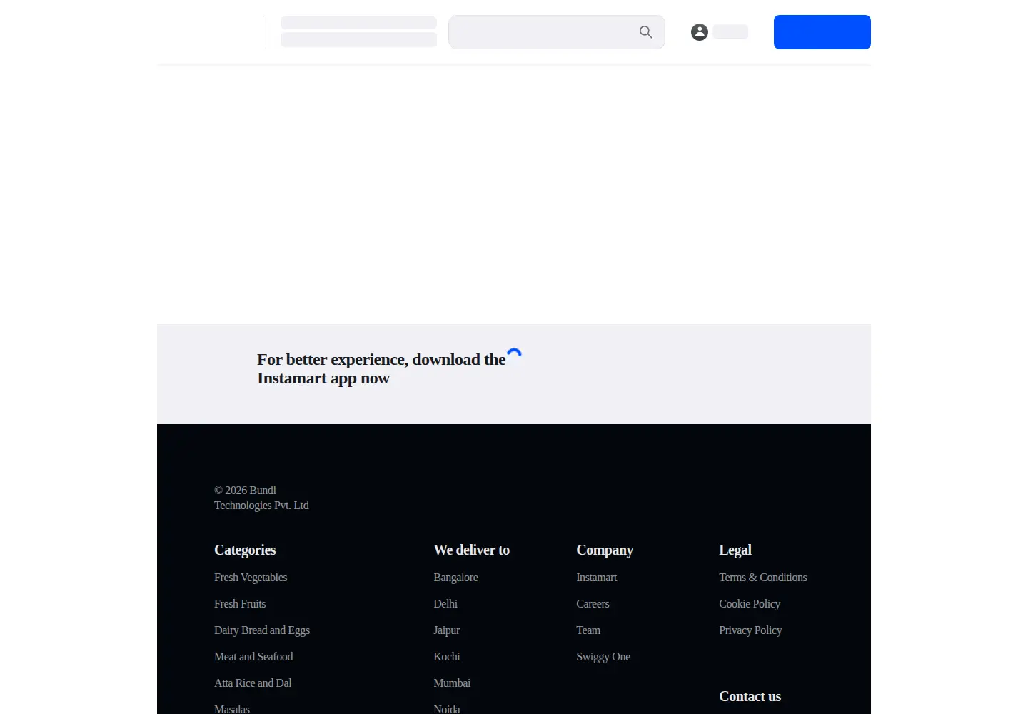 Screenshot of instamart.in