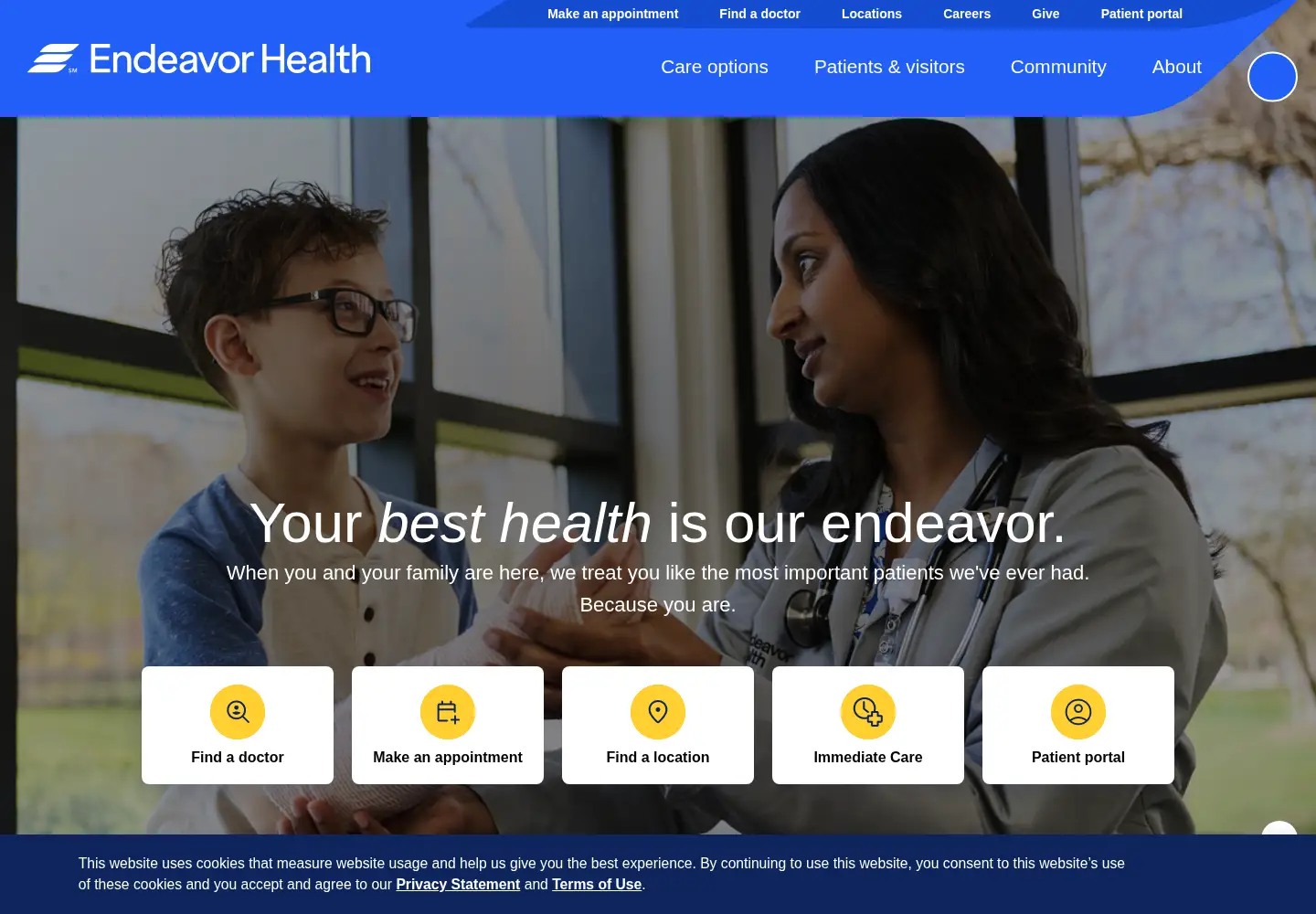Screenshot of endeavorhealth.org