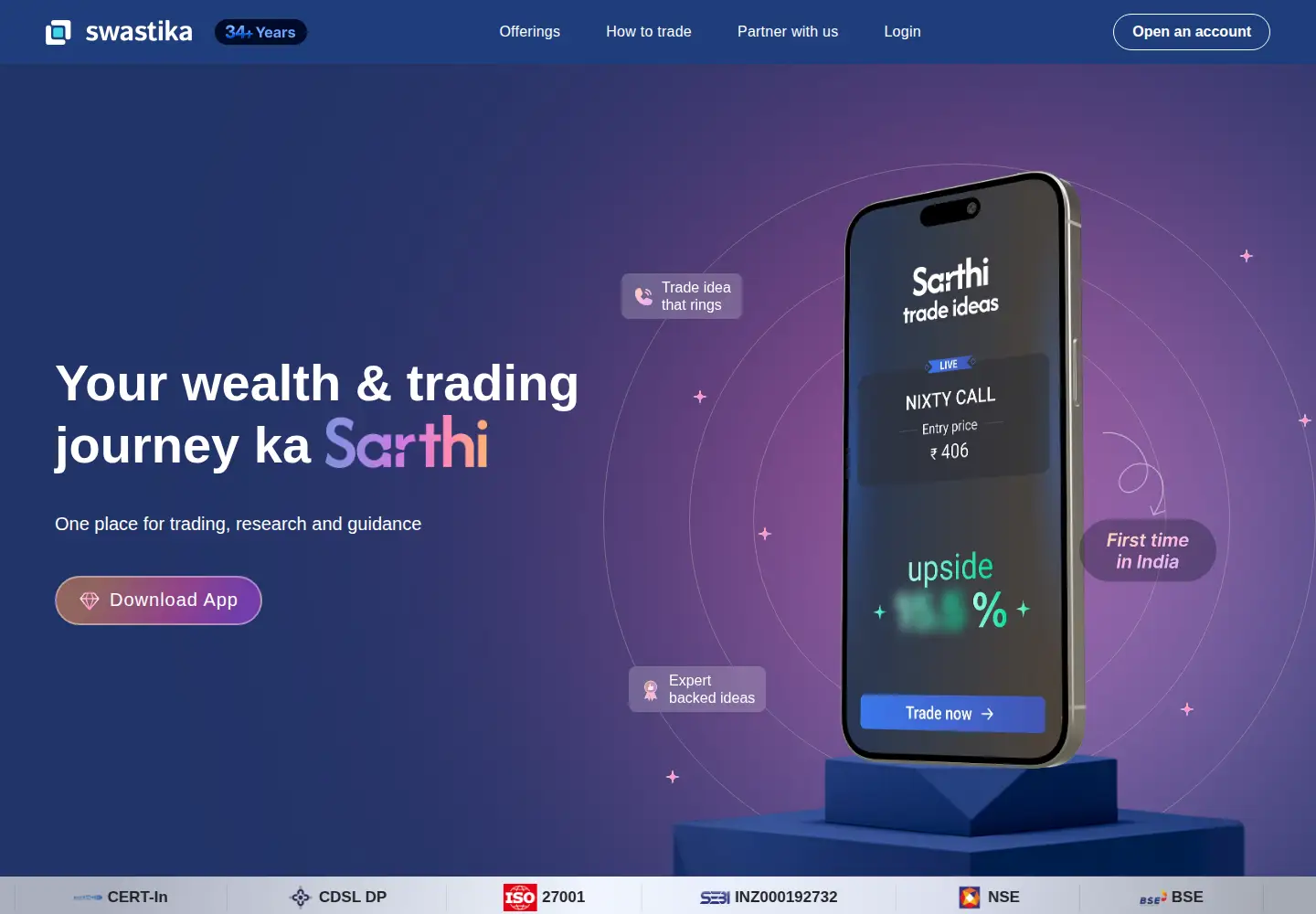 Screenshot of swastika.co.in