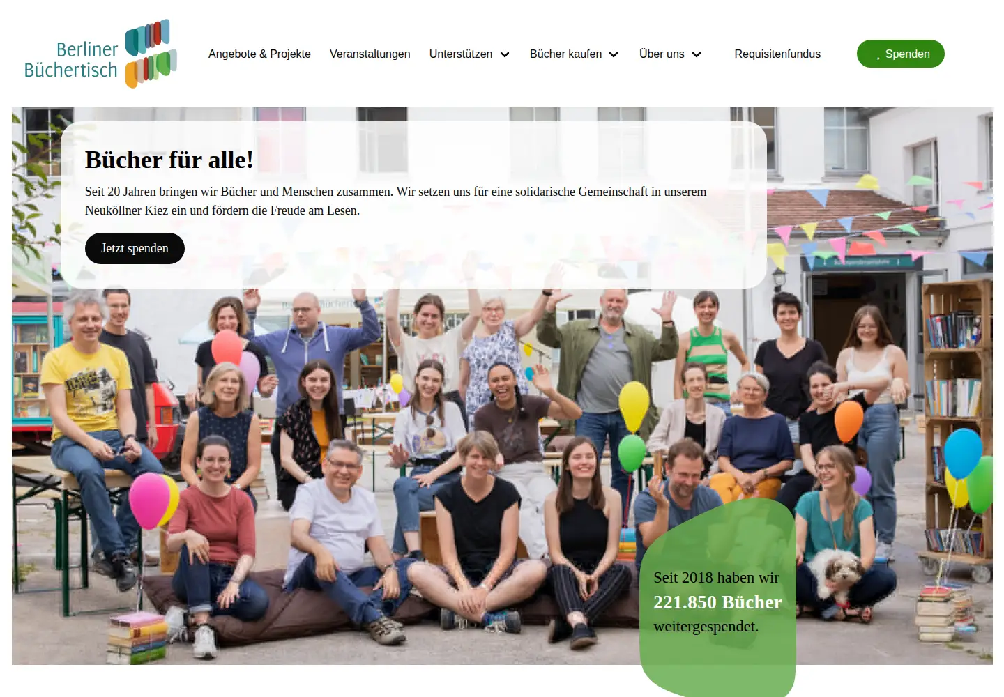 Screenshot of buechertisch.org