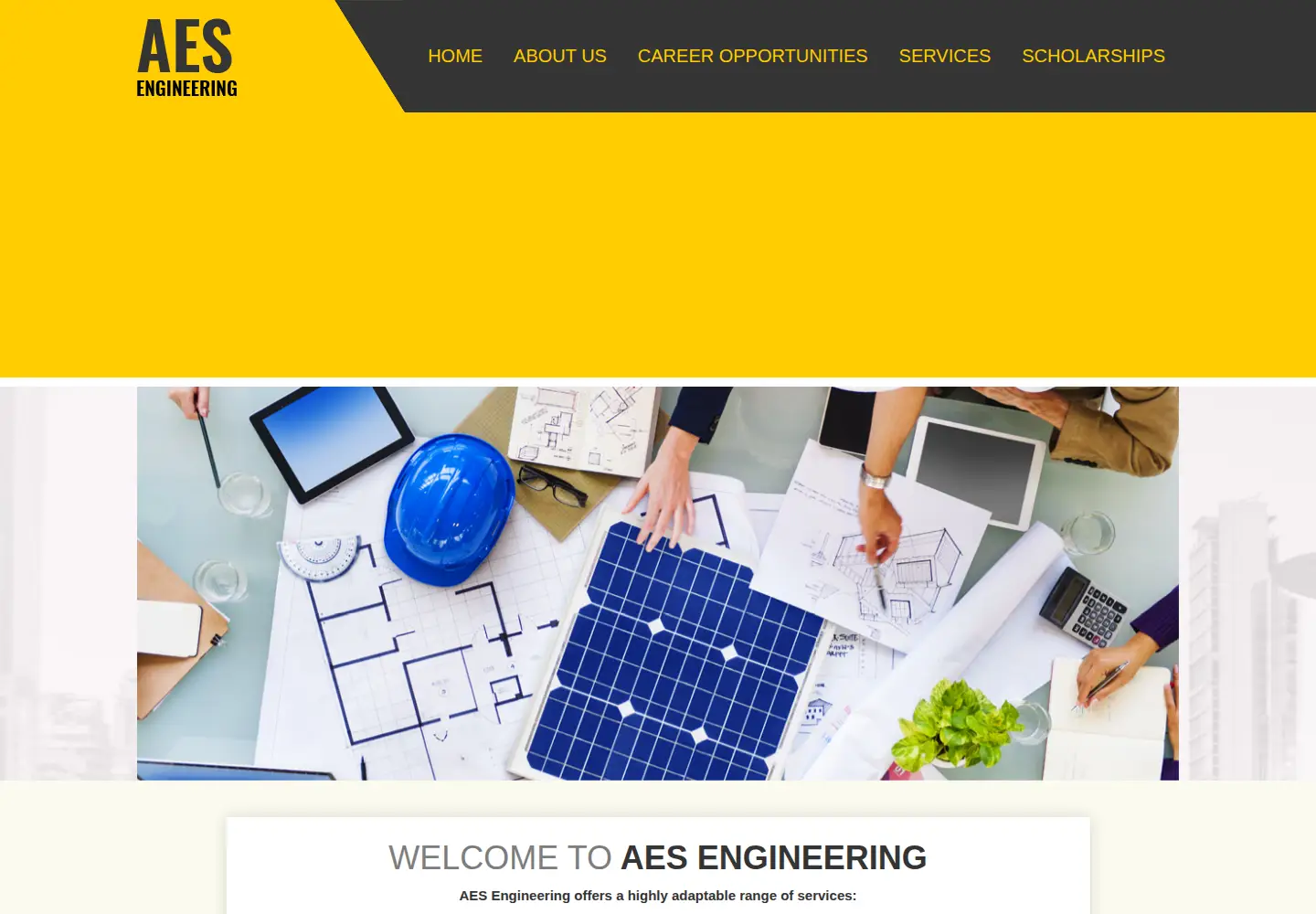 Captured homepage of aesengineers.com in the current scan