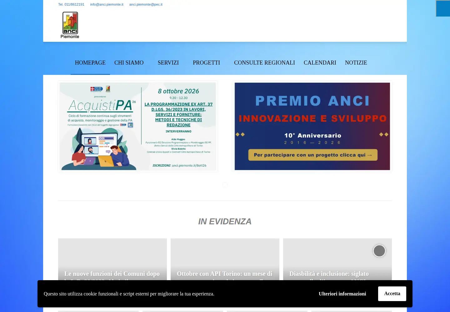 Screenshot of anci.piemonte.it