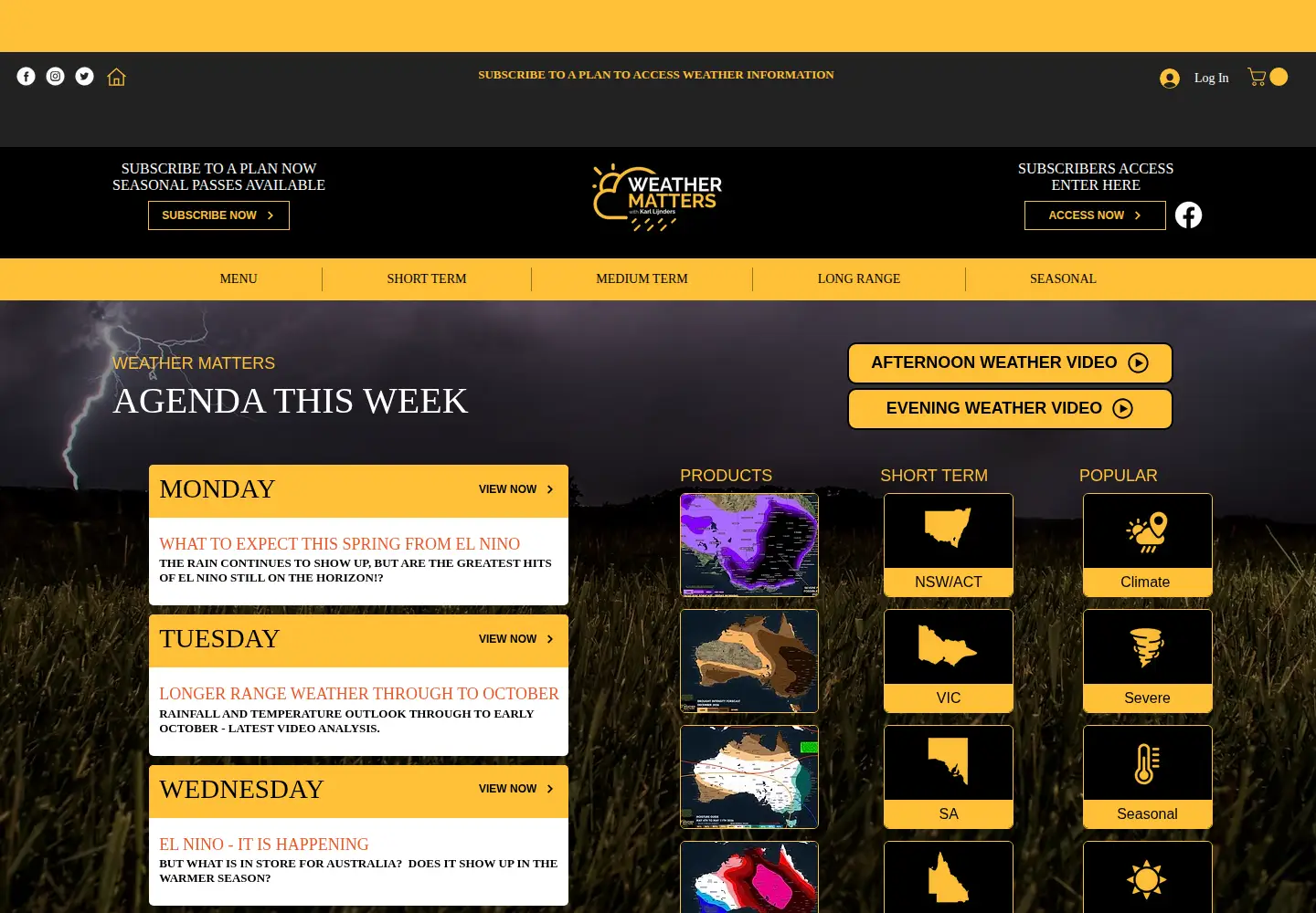 Captured homepage of weathermatters.org in the current scan