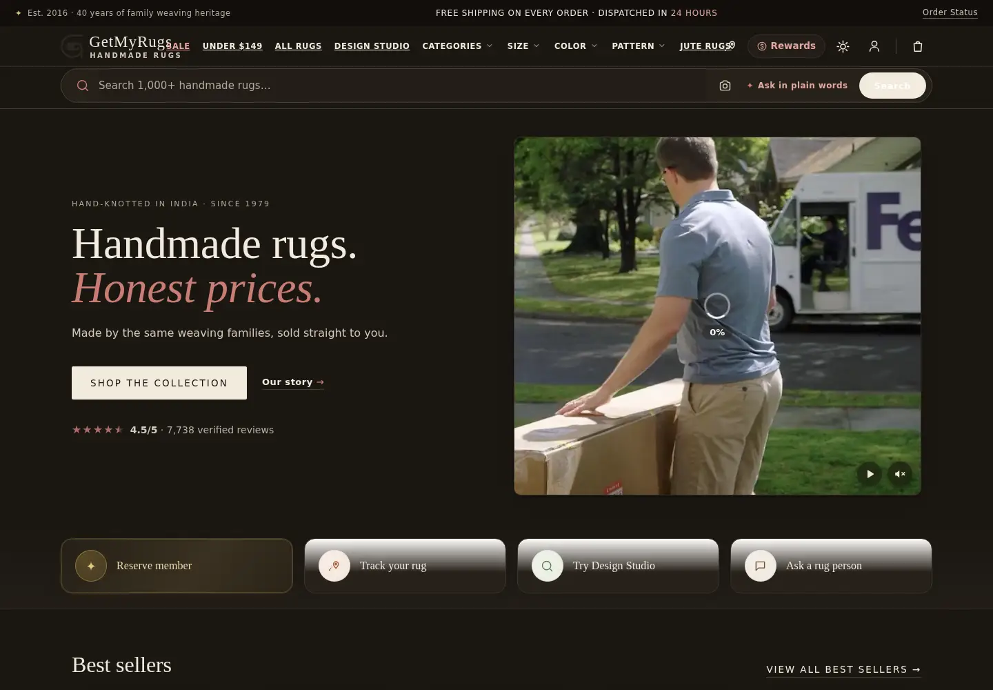 Screenshot of getmyrugs.com