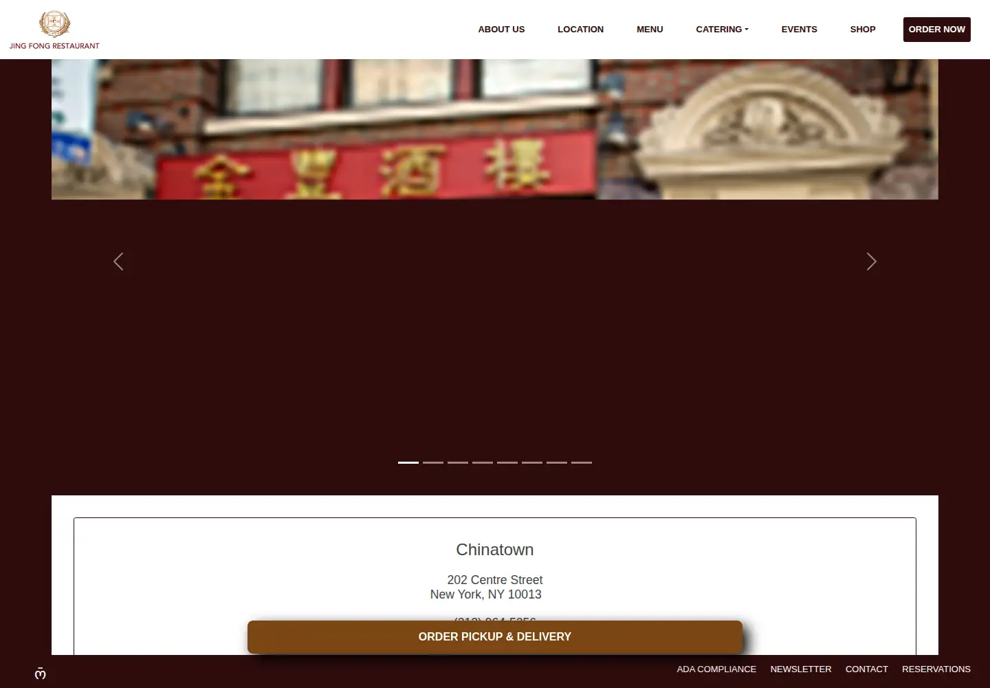 Captured homepage of jingfongny.com in the current scan
