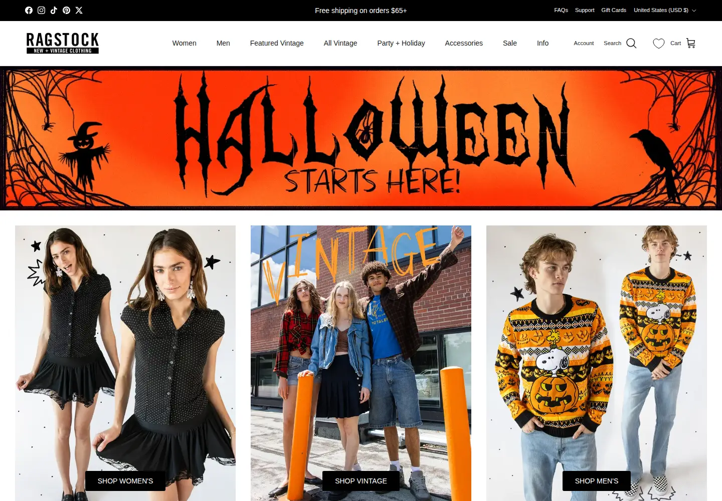 Screenshot of ragstock.com