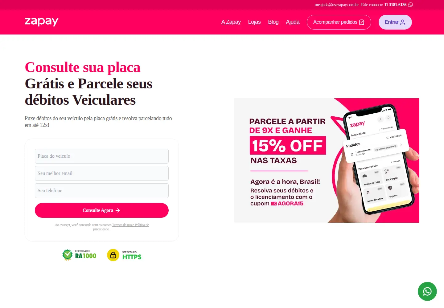 Screenshot of usezapay.com.br