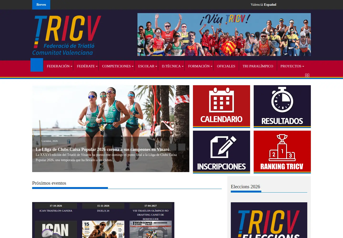 Screenshot of triatlocv.org
