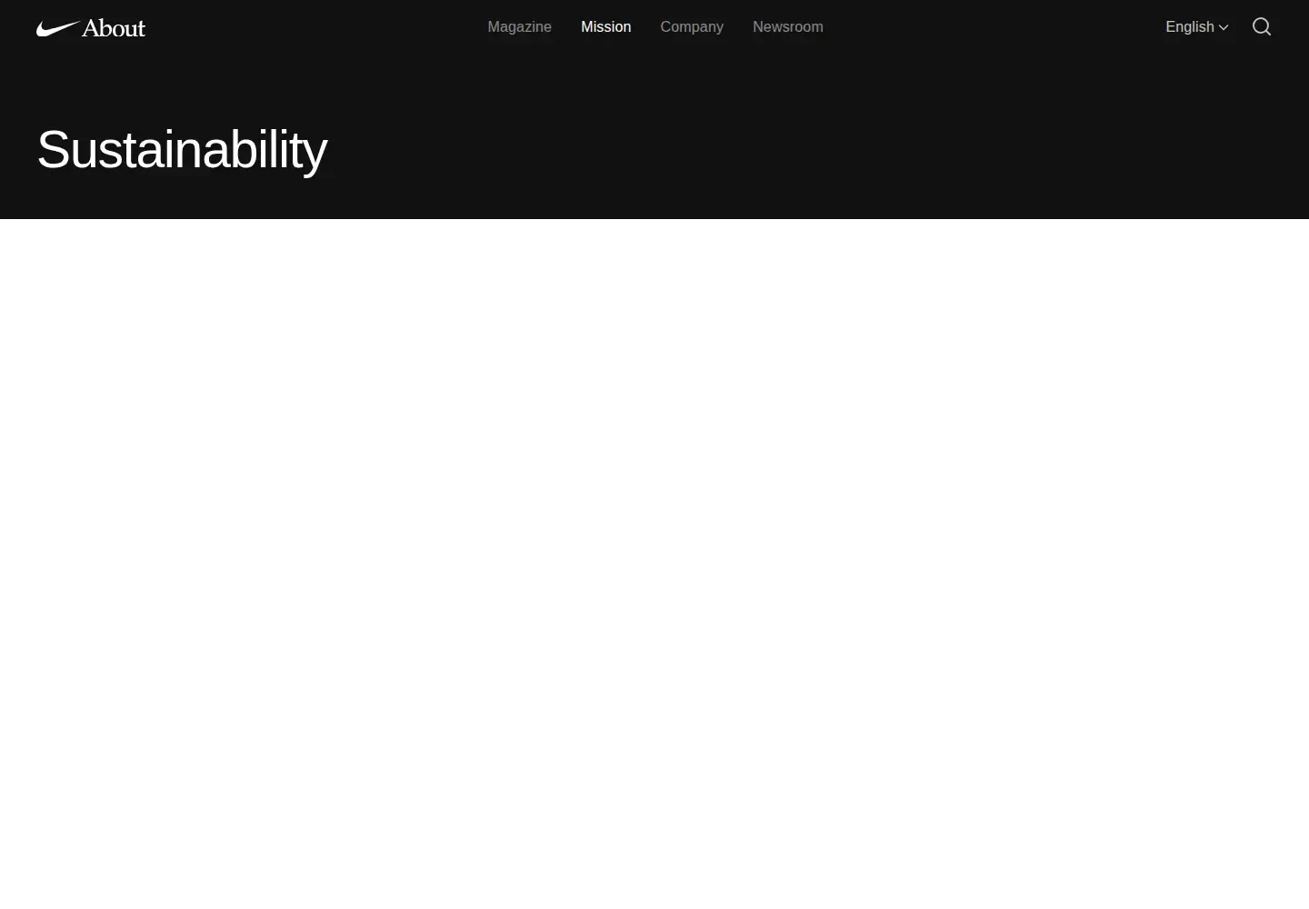 Captured homepage of nikeresponsibility.com in the current scan