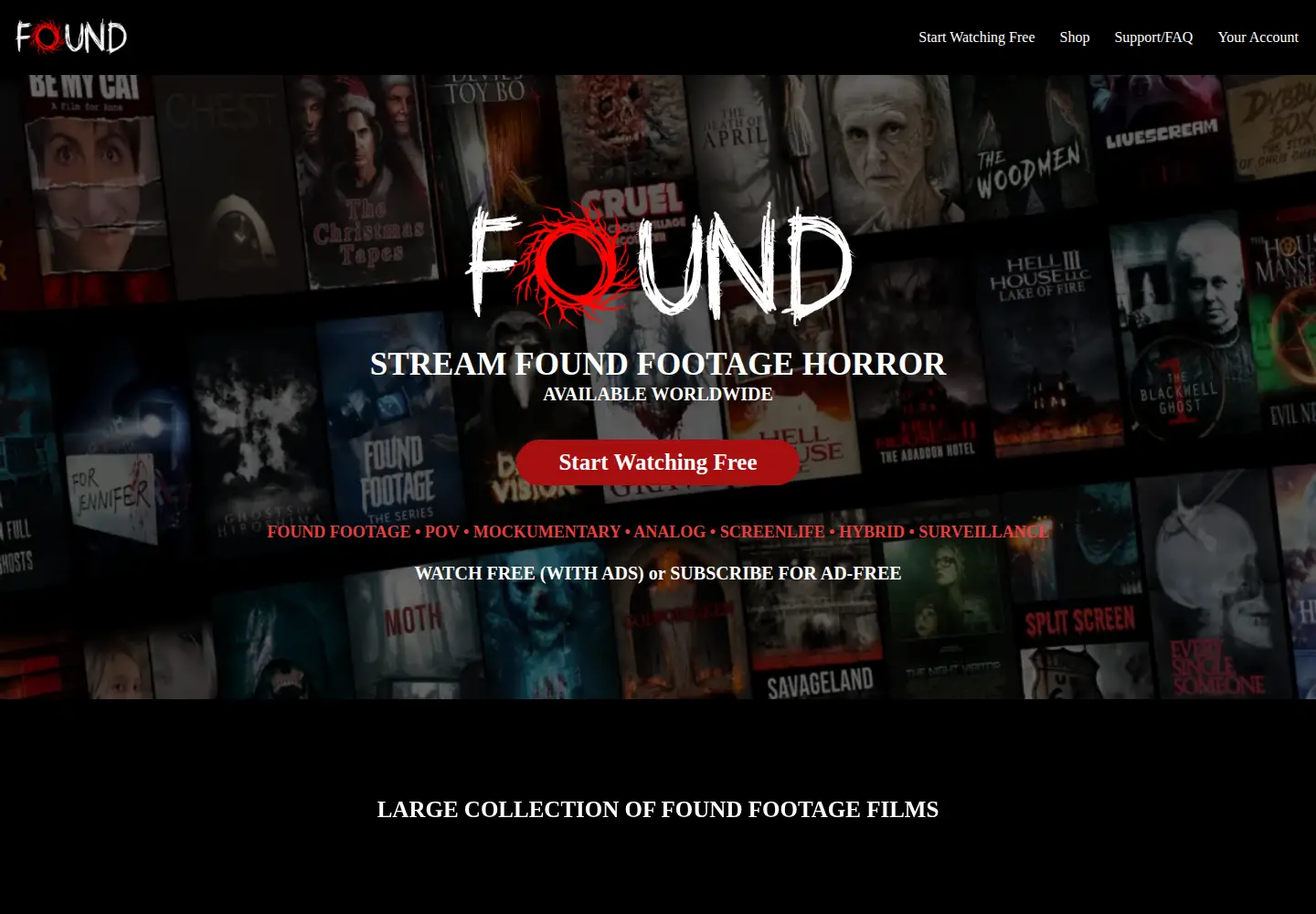 Screenshot of foundtv.com