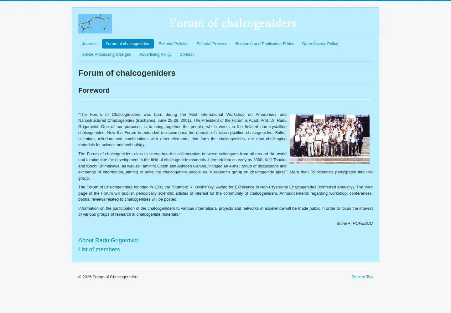 Screenshot of chalcogen.ro