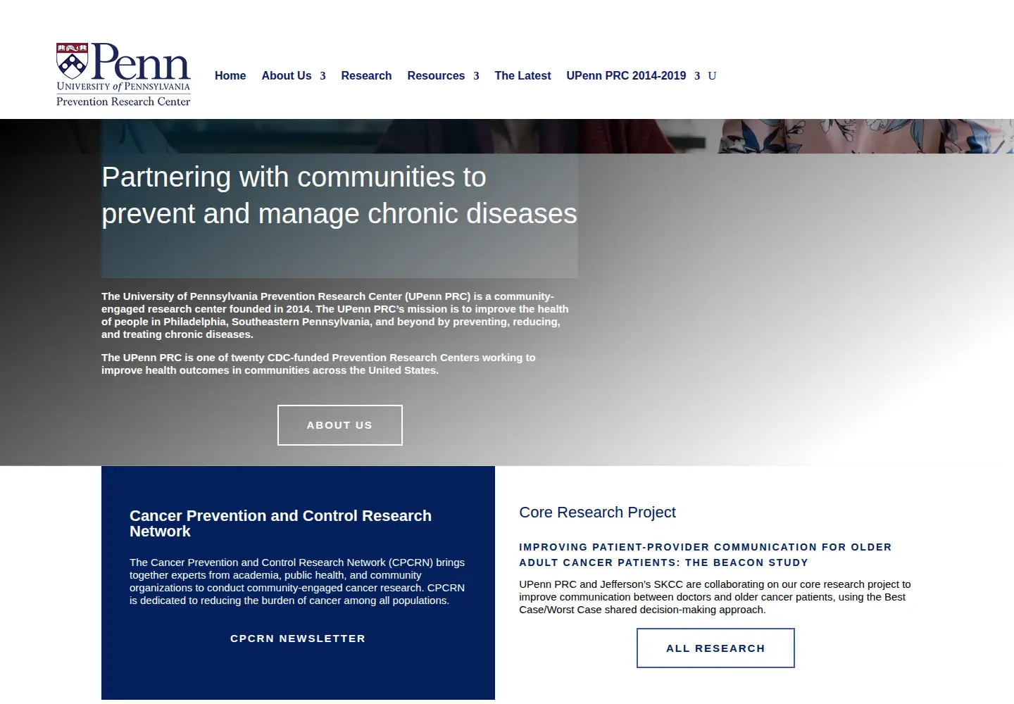 Screenshot of upennprc.org