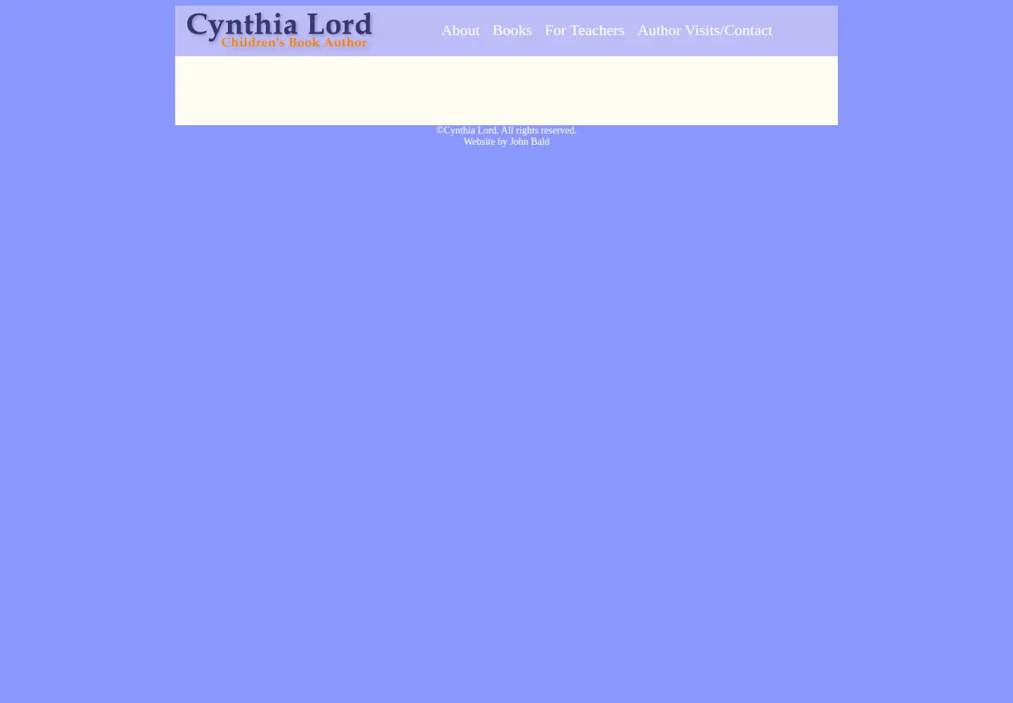 Captured homepage of cynthialord.com in the current scan