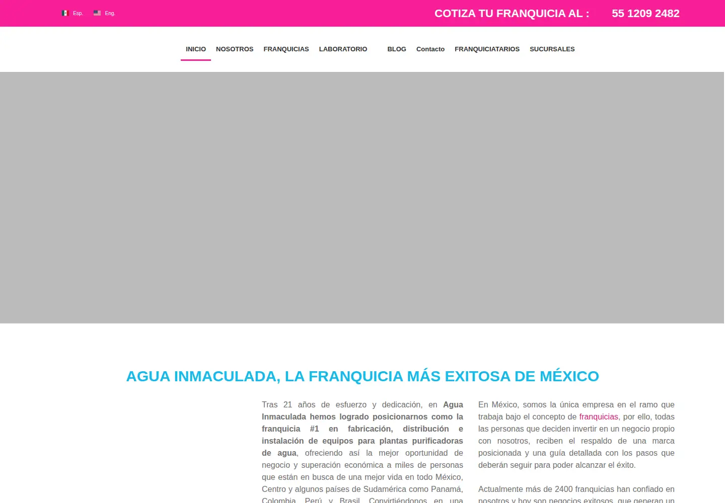 Screenshot of aguainmaculada.com