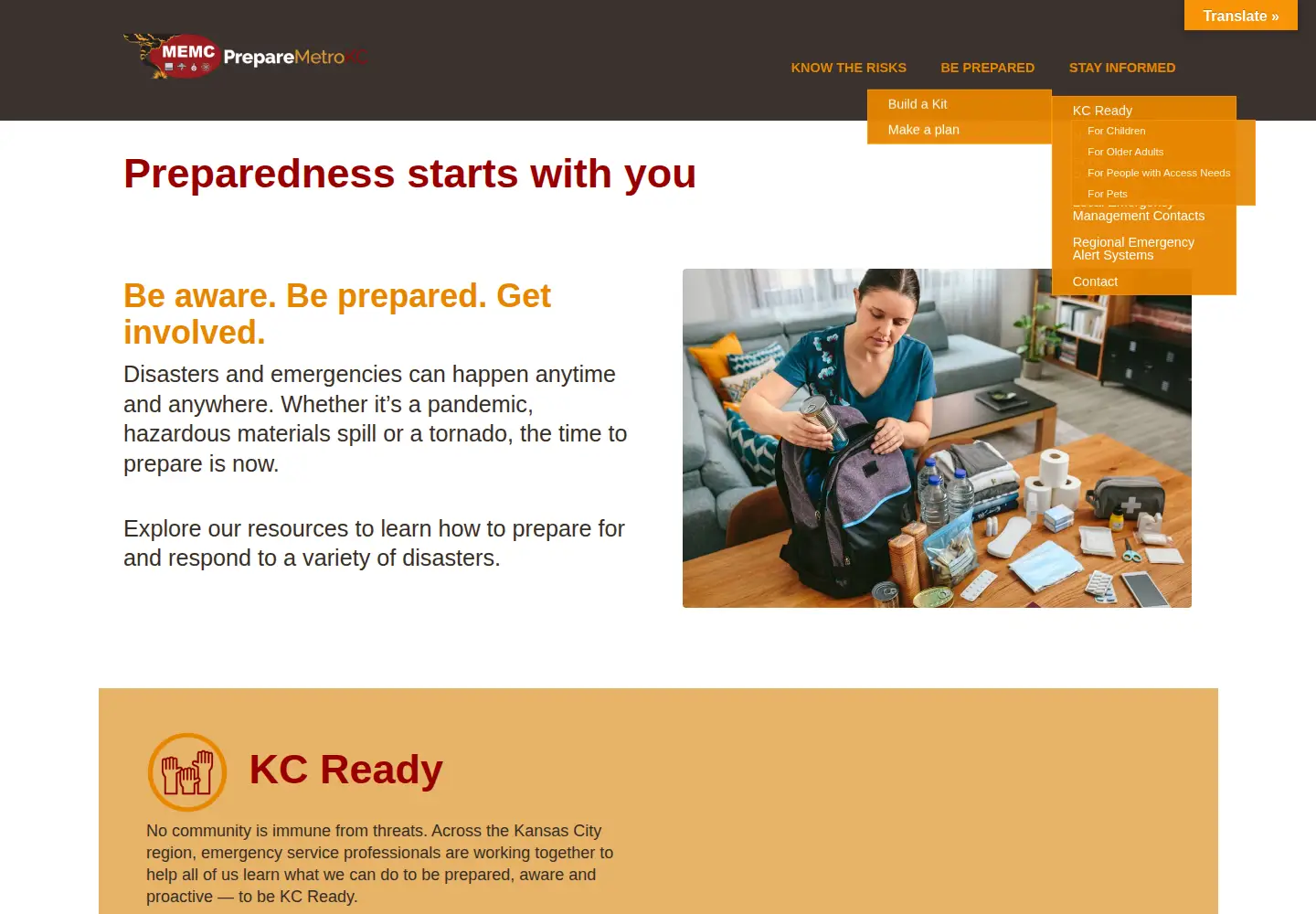 Screenshot of preparemetrokc.org