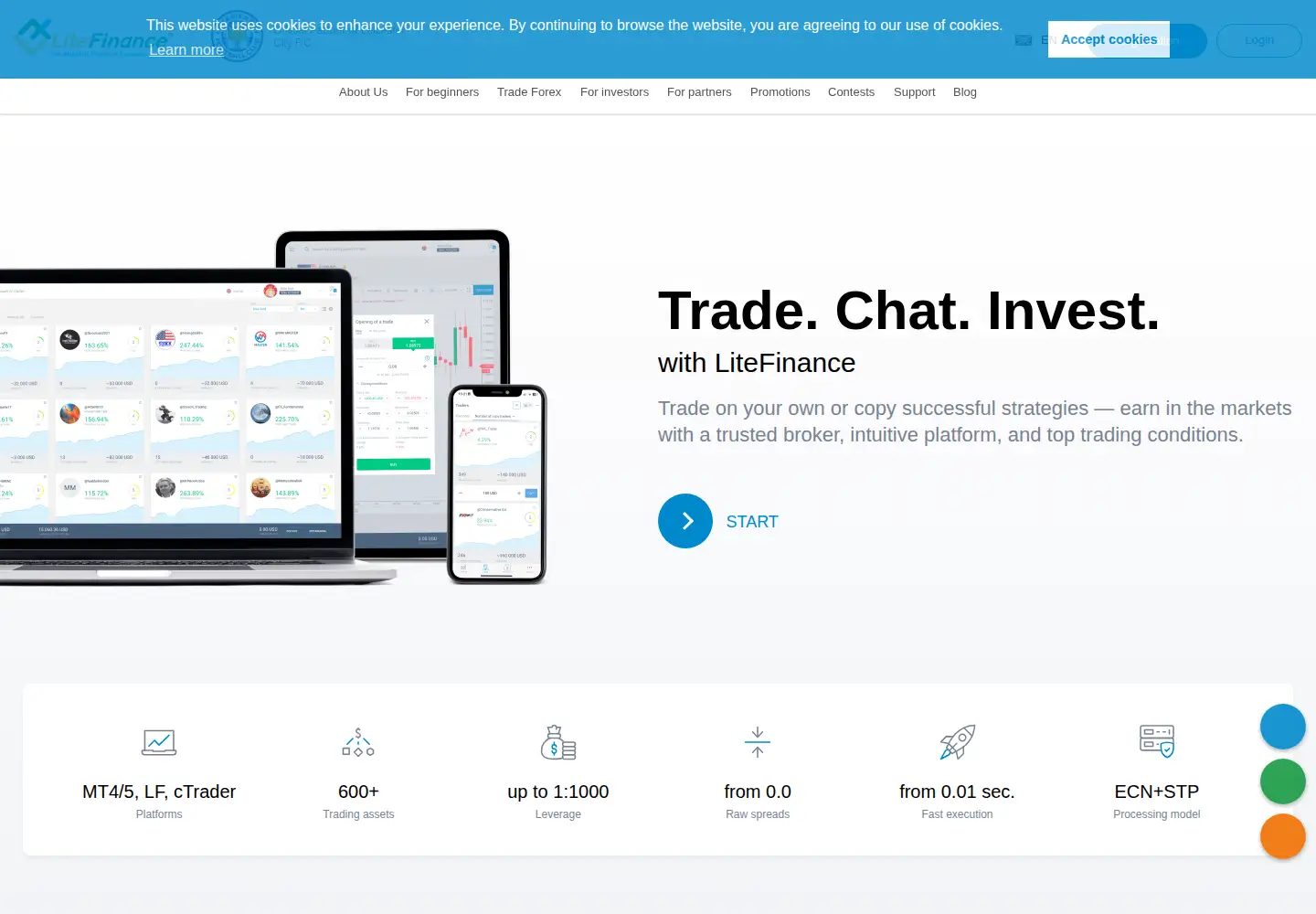 Screenshot of liteforex.com