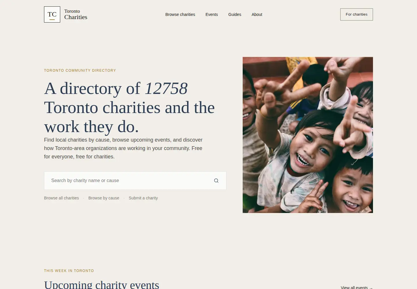 Screenshot of toronto-charities.ca