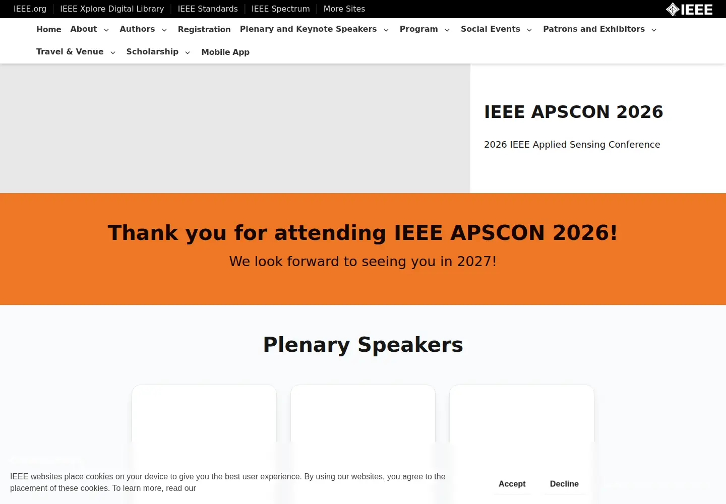 Screenshot of ieee-apscon.org