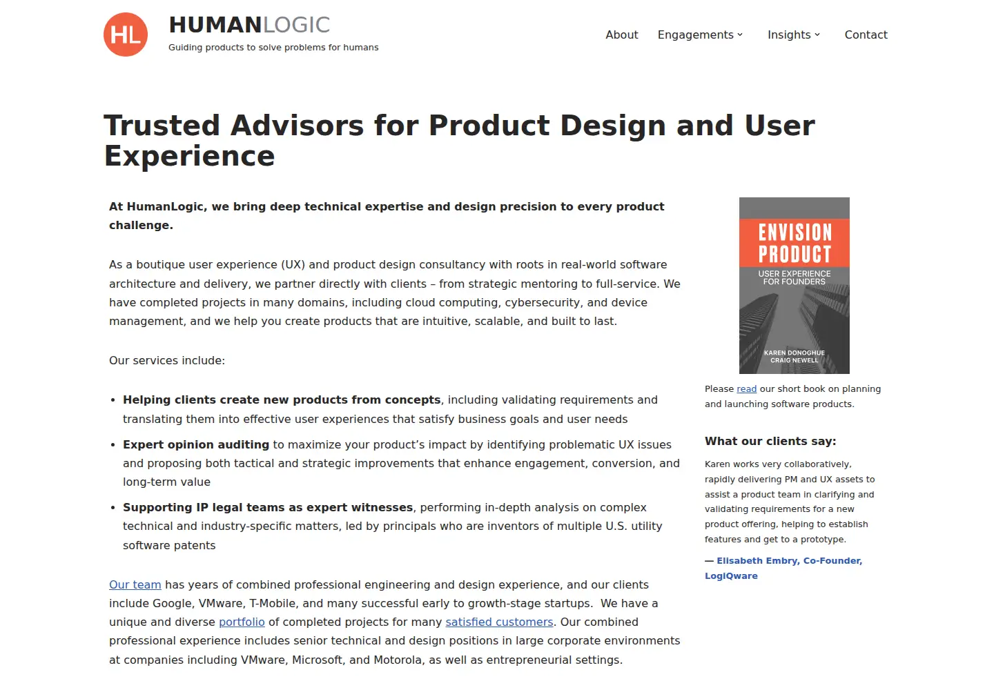 Screenshot of humanlogic.com