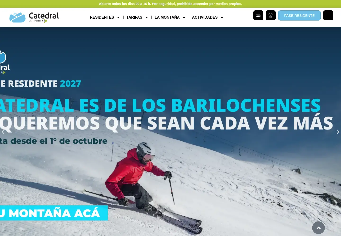 Screenshot of catedralaltapatagonia.com