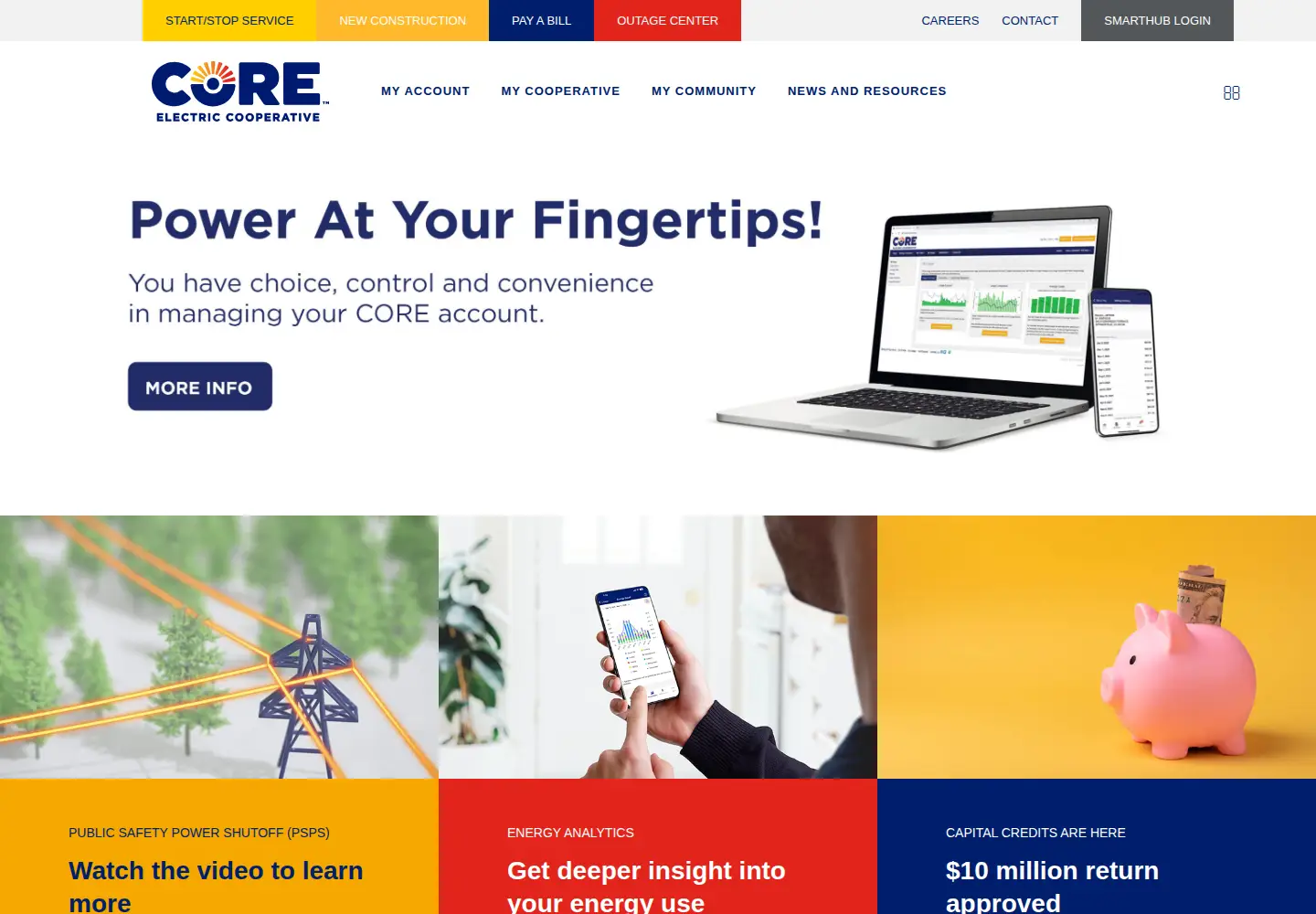 Screenshot of core.coop