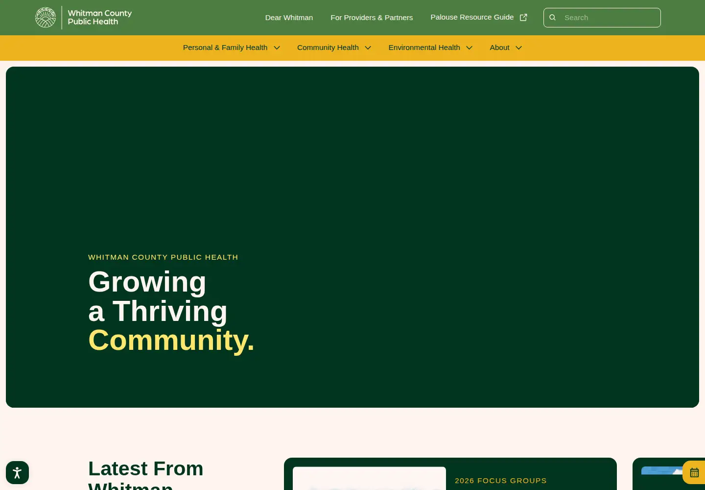 Screenshot of whitmancountypublichealth.org