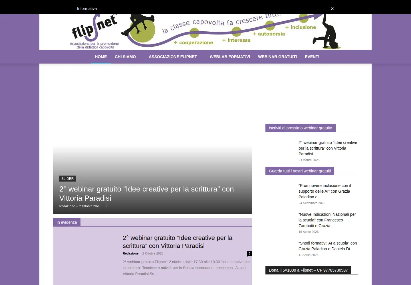Captured homepage of flipnet.it in the current scan