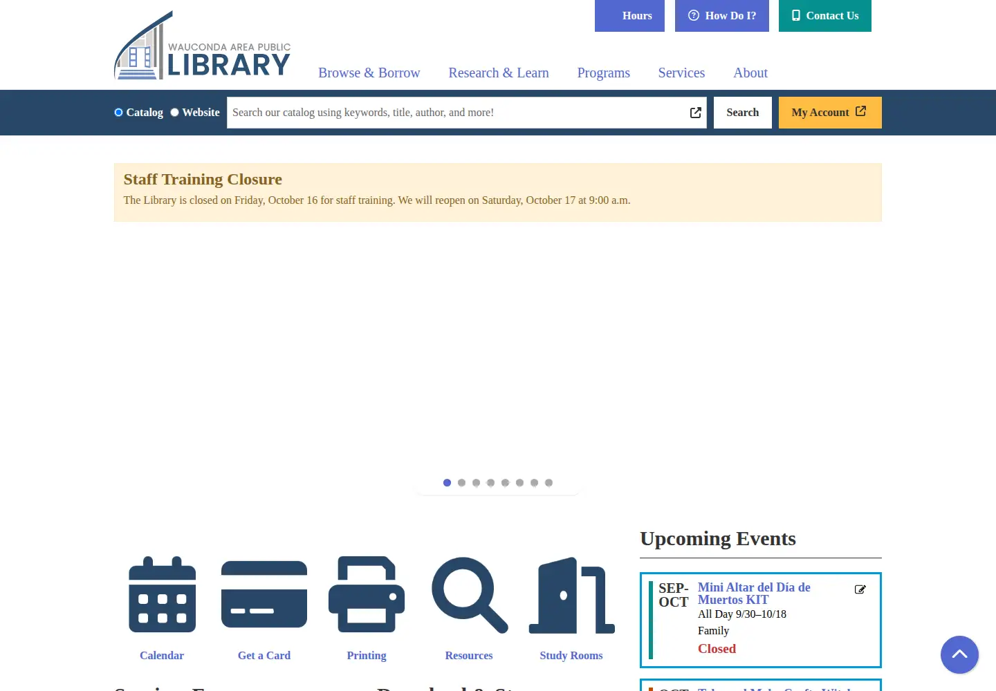Screenshot of wauclib.org