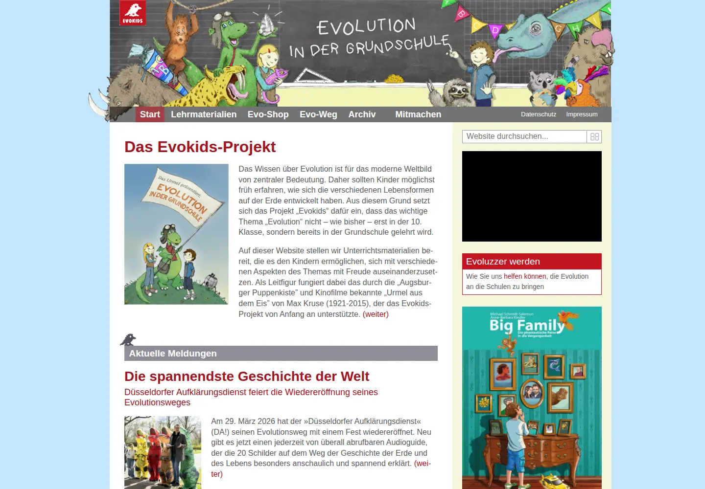 Screenshot of evokids.de