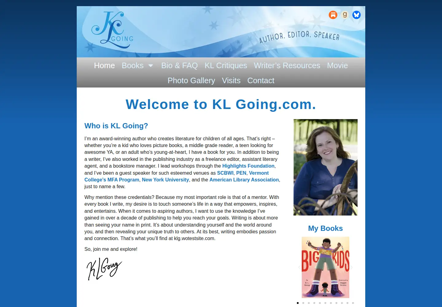 Captured homepage of klgoing.com in the current scan