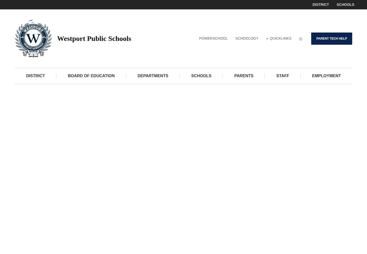 Screenshot of westportps.org