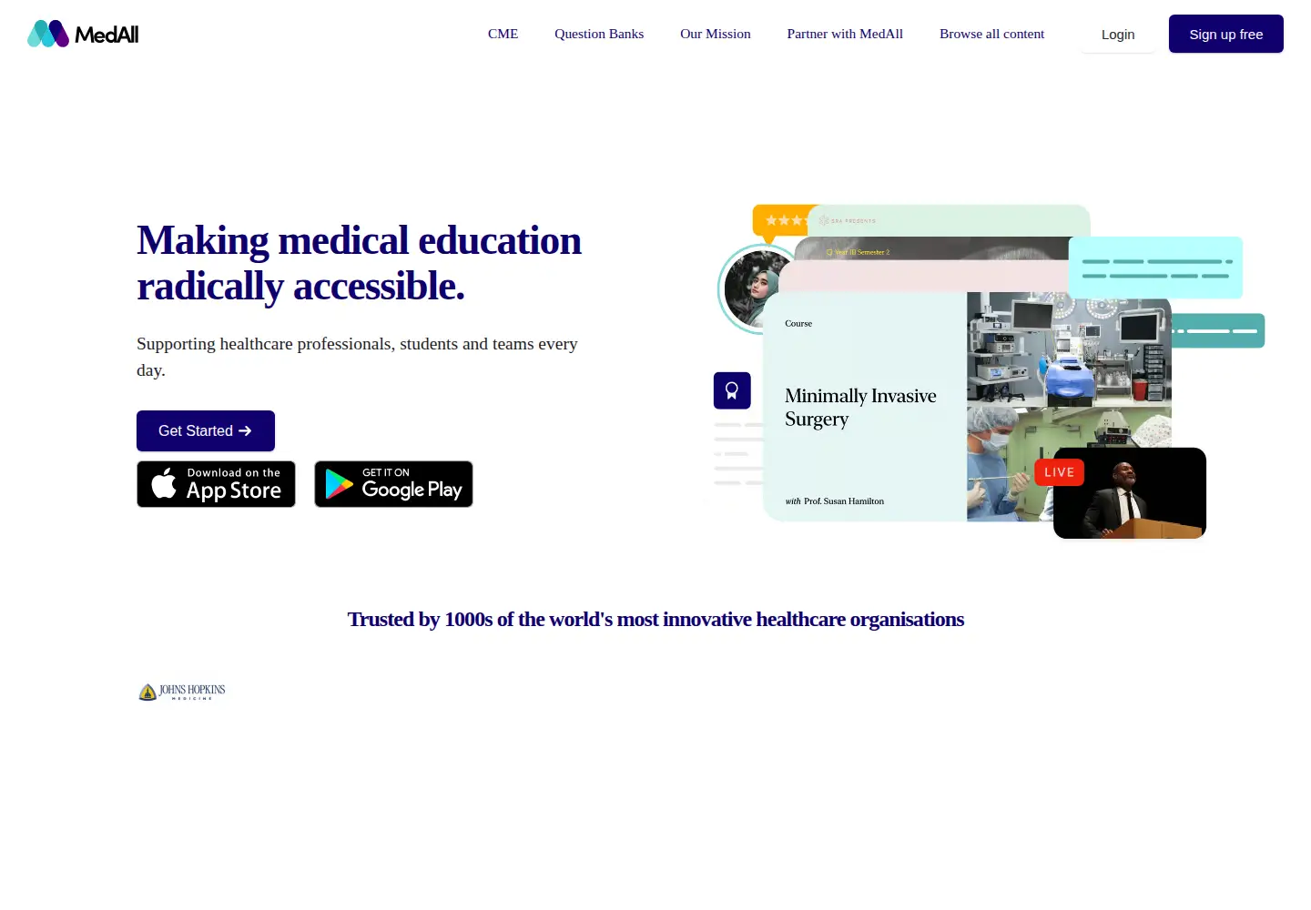 Screenshot of medall.org