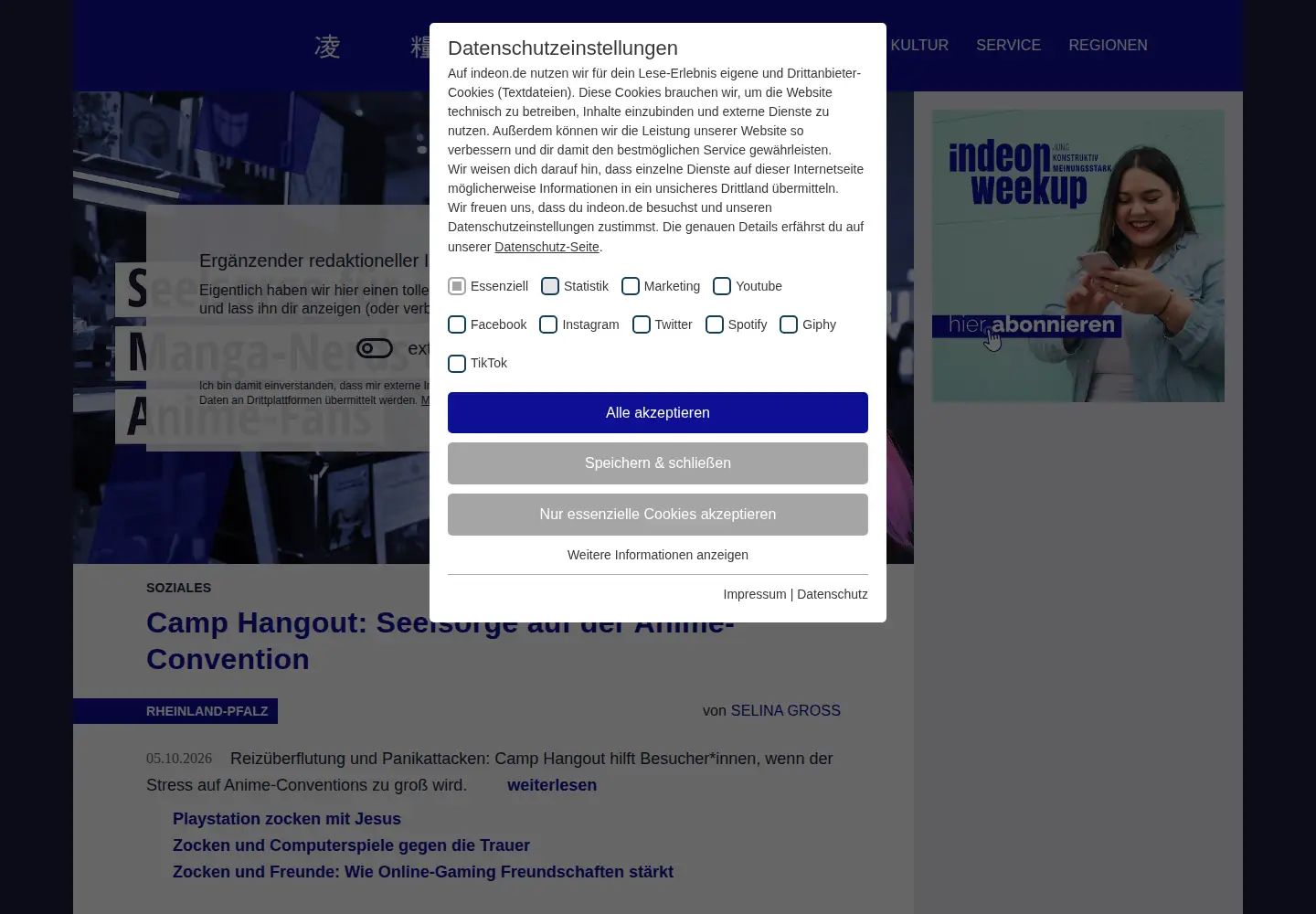 Screenshot of indeon.de