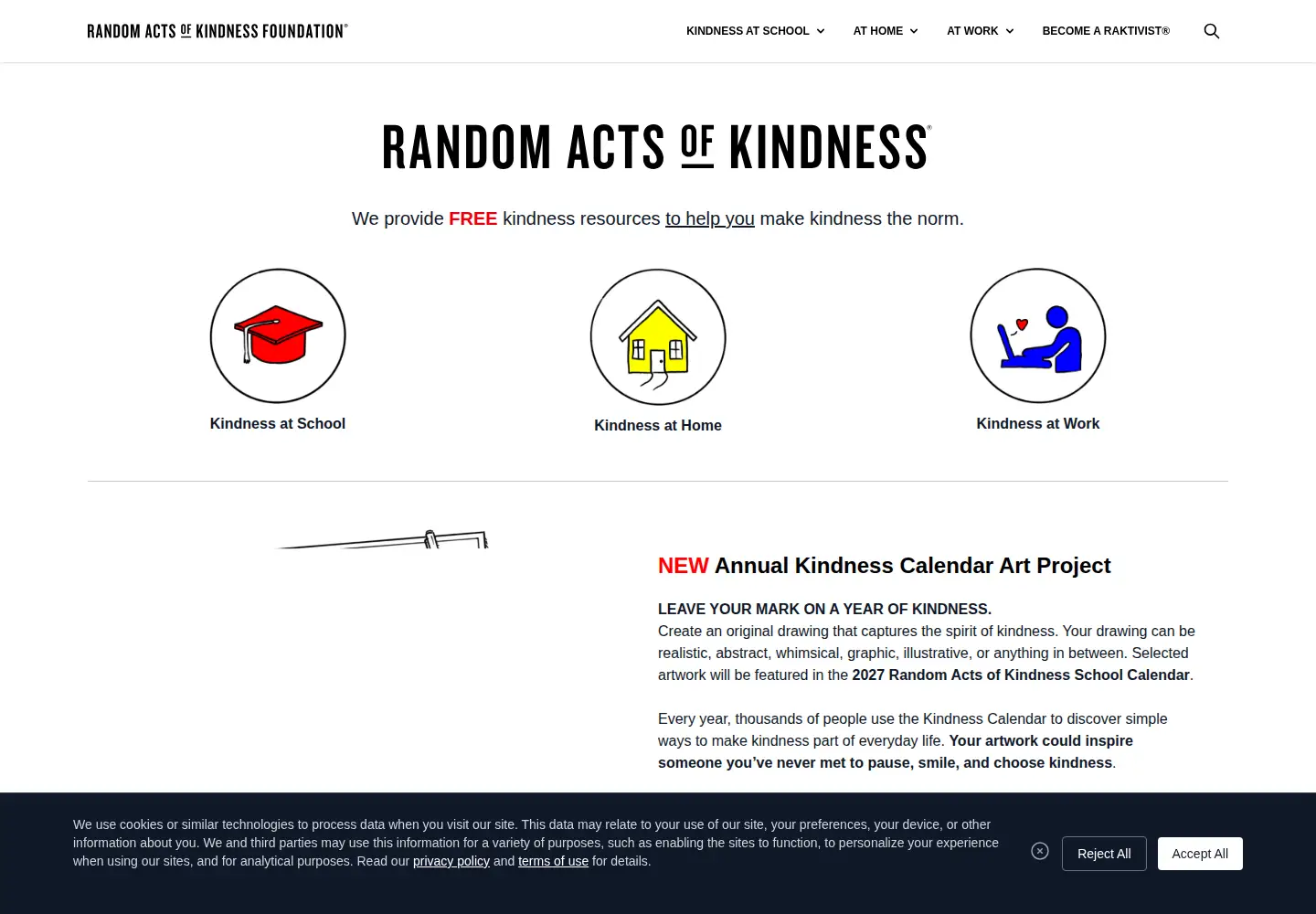 Screenshot of actsofkindness.org