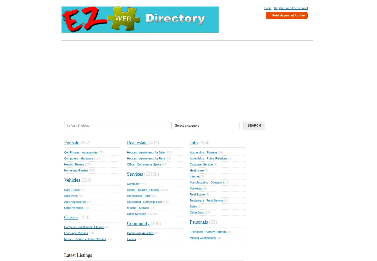 Screenshot of ezwebdirectory.com