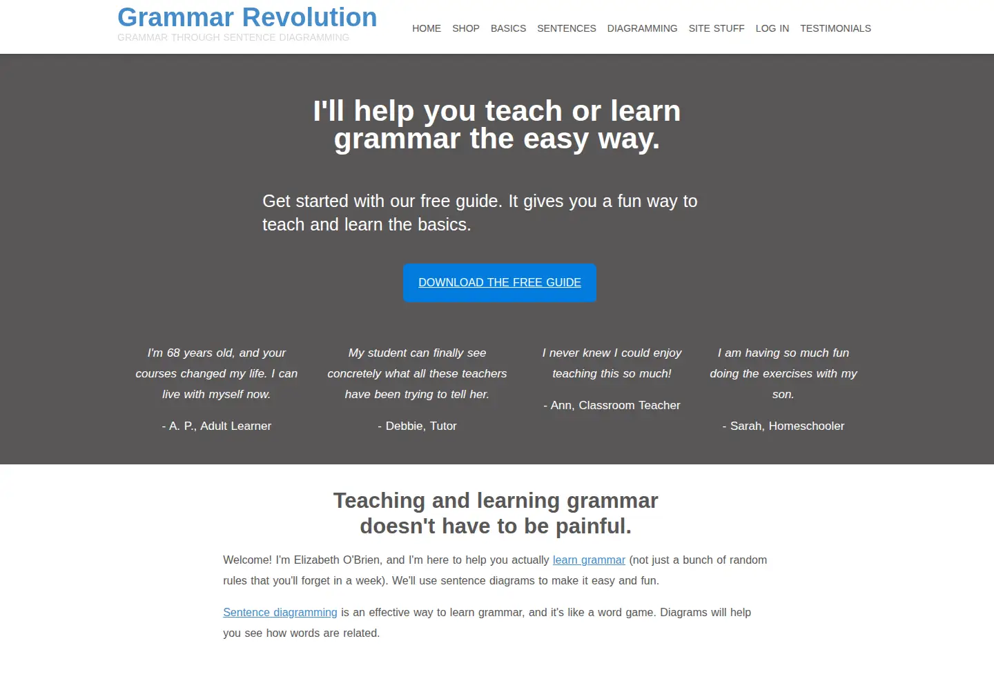 Captured homepage of english-grammar-revolution.com in the current scan