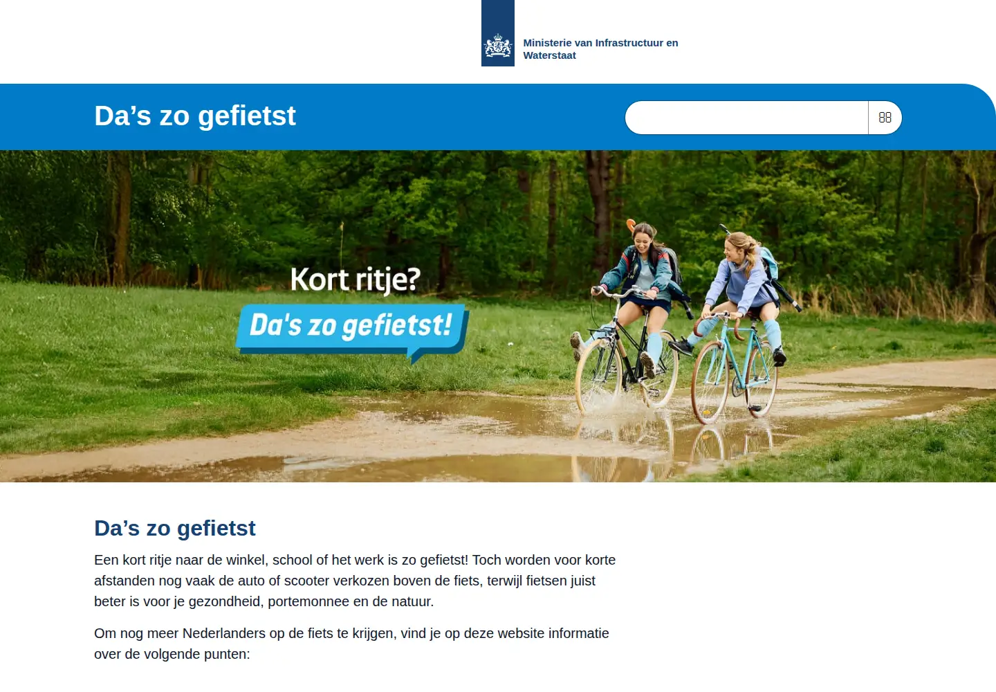 Captured homepage of daszogefietst.nl in the current scan