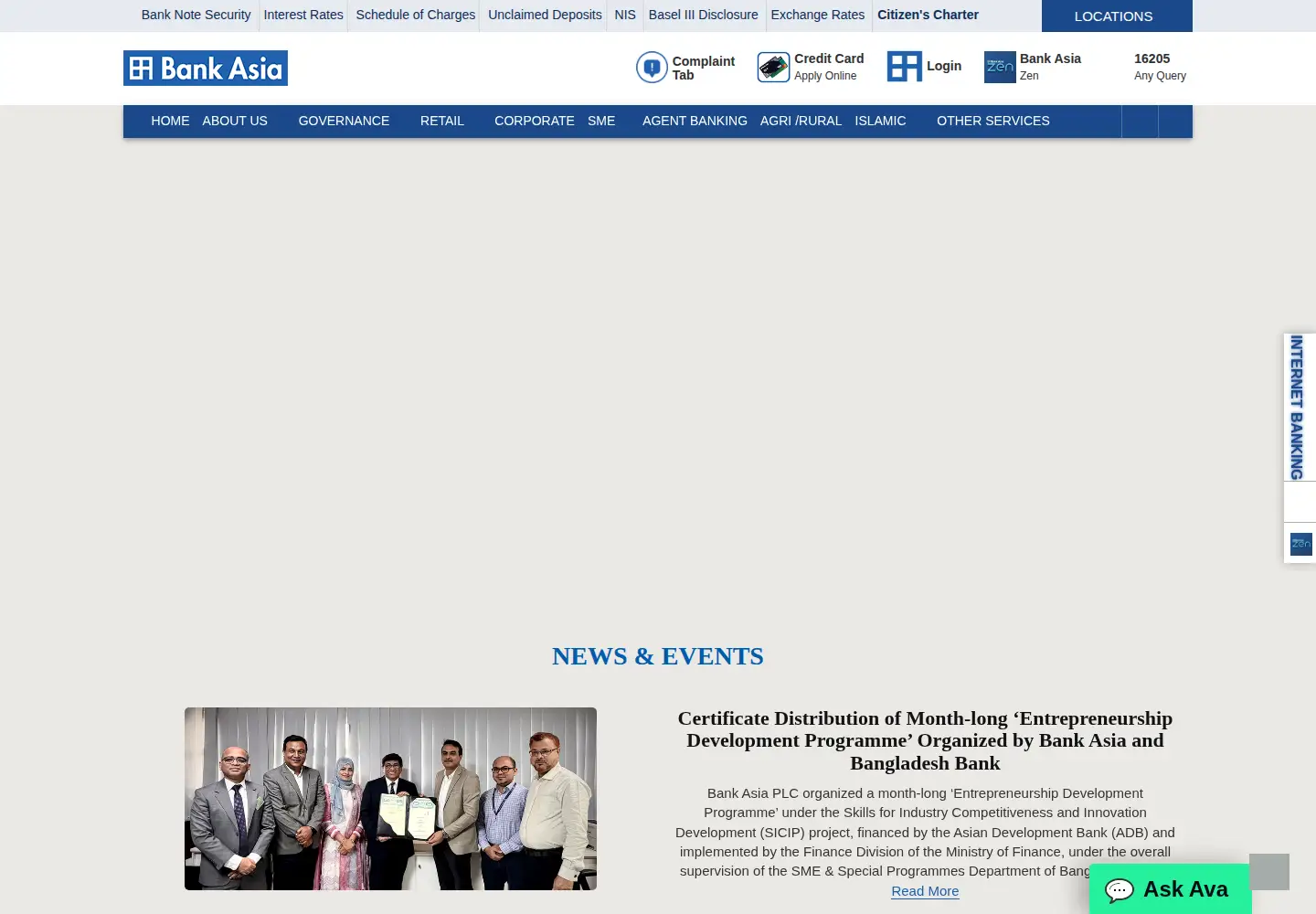Captured homepage of bankasia-bd.com in the current scan